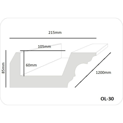 24 Meter Stuckleisten Profil für indirekte Beleuchtung XPS OL-30